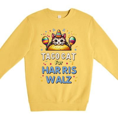 America Vote Taco Cat Dudes For Kamala Harris Vote Nov 2024 Premium Crewneck Sweatshirt