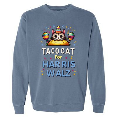 America Vote Taco Cat Dudes For Kamala Harris Vote Nov 2024 Garment-Dyed Sweatshirt