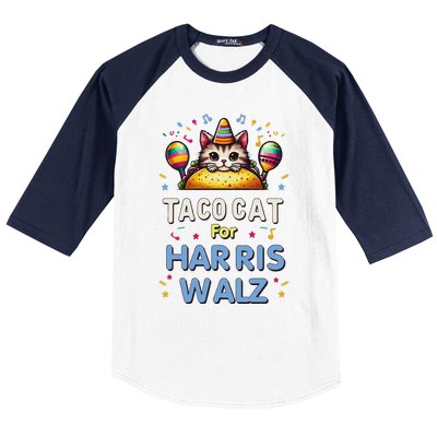 America Vote Taco Cat Dudes For Kamala Harris Vote Nov 2024 Baseball Sleeve Shirt