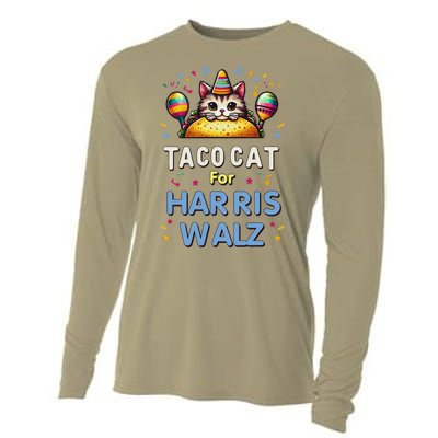 America Vote Taco Cat Dudes For Kamala Harris Vote Nov 2024 Cooling Performance Long Sleeve Crew