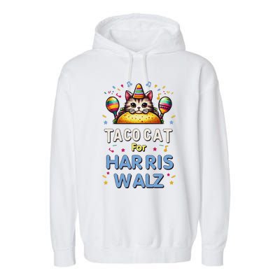 America Vote Taco Cat Dudes For Kamala Harris Vote Nov 2024 Garment-Dyed Fleece Hoodie