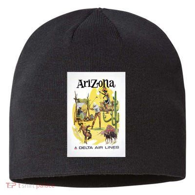 Arizona Vintage Travel Poster Sustainable Beanie
