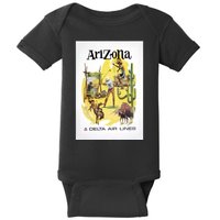Arizona Vintage Travel Poster Baby Bodysuit
