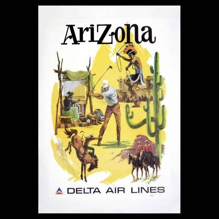 Arizona Vintage Travel Poster Baby Bodysuit