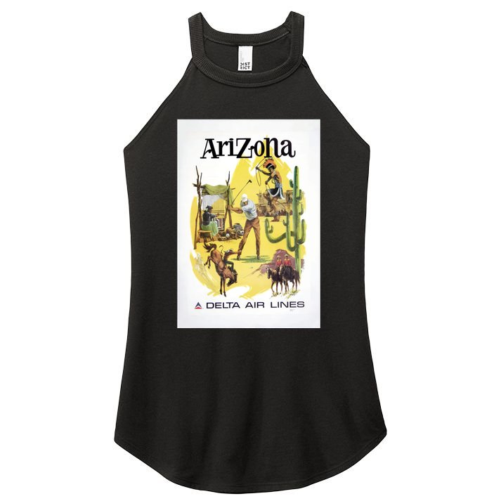 Arizona Vintage Travel Poster Women's Perfect Tri Rocker Tank