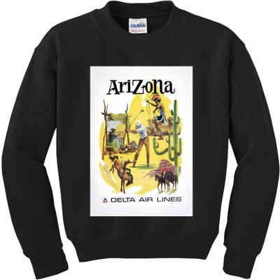 Arizona Vintage Travel Poster Kids Sweatshirt