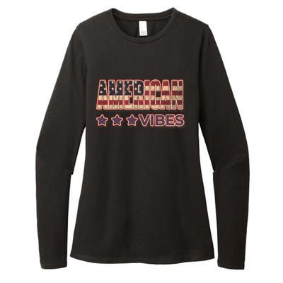 America Vibes Usa Flag 4th July American Red White Blue Star Gift Womens CVC Long Sleeve Shirt