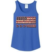 America Vibes Usa Flag 4th July American Red White Blue Star Gift Ladies Essential Tank