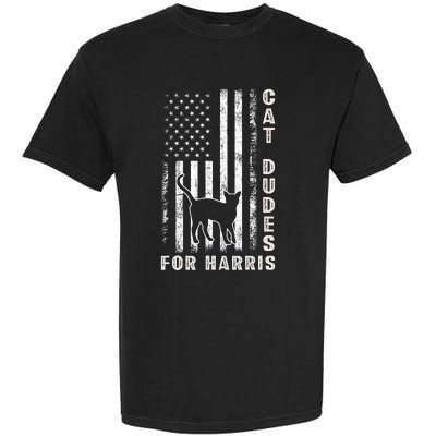 America Vote Usa Flag Cat Dudes For Kamala Harris Vote 2024 Garment-Dyed Heavyweight T-Shirt