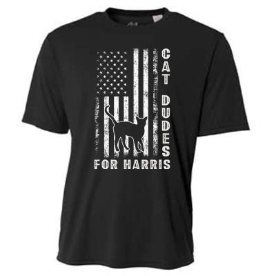 America Vote Usa Flag Cat Dudes For Kamala Harris Vote 2024 Cooling Performance Crew T-Shirt