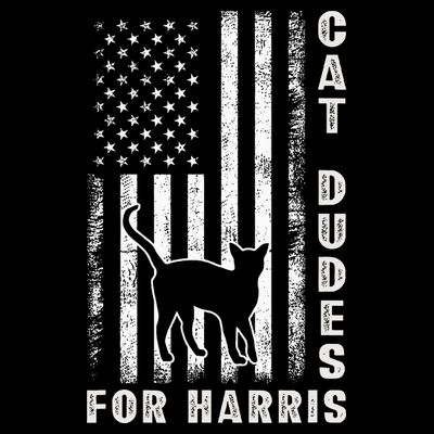 America Vote Usa Flag Cat Dudes For Kamala Harris Vote 2024 T-Shirt