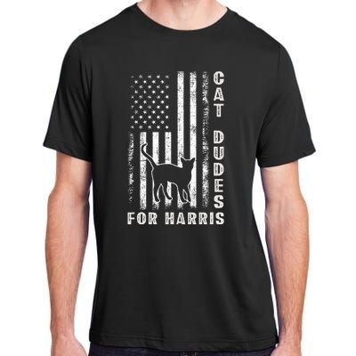 America Vote Usa Flag Cat Dudes For Kamala Harris Vote 2024 Adult ChromaSoft Performance T-Shirt