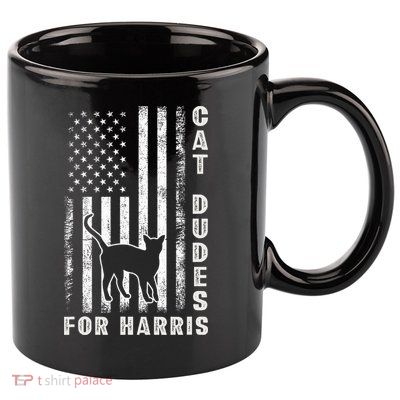 America Vote Usa Flag Cat Dudes For Kamala Harris Vote 2024 11oz C Handle Ceramic Mug