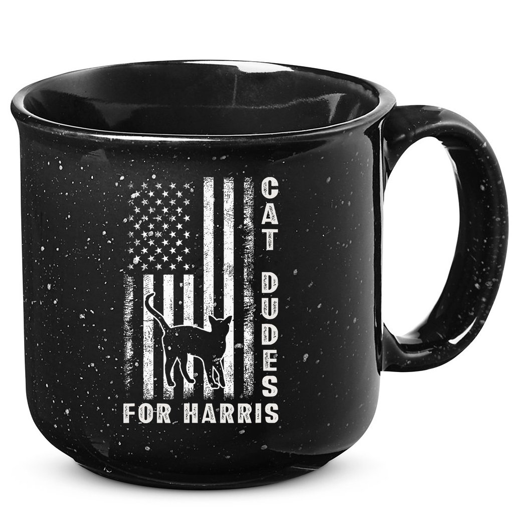 America Vote Usa Flag Cat Dudes For Kamala Harris Vote 2024 15oz Campfire Ceramic Mug