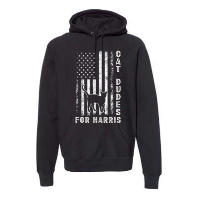 America Vote Usa Flag Cat Dudes For Kamala Harris Vote 2024 Premium Hoodie