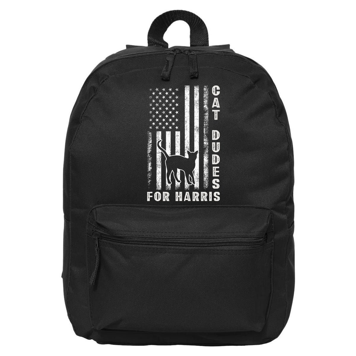 America Vote Usa Flag Cat Dudes For Kamala Harris Vote 2024 16 in Basic Backpack