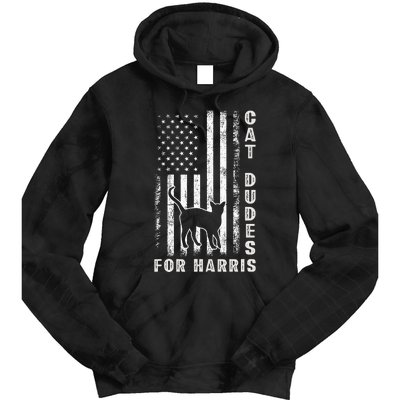 America Vote Usa Flag Cat Dudes For Kamala Harris Vote 2024 Tie Dye Hoodie