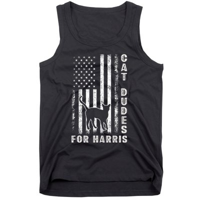 America Vote Usa Flag Cat Dudes For Kamala Harris Vote 2024 Tank Top