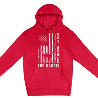 America Vote Usa Flag Cat Dudes For Kamala Harris Vote 2024 Premium Pullover Hoodie