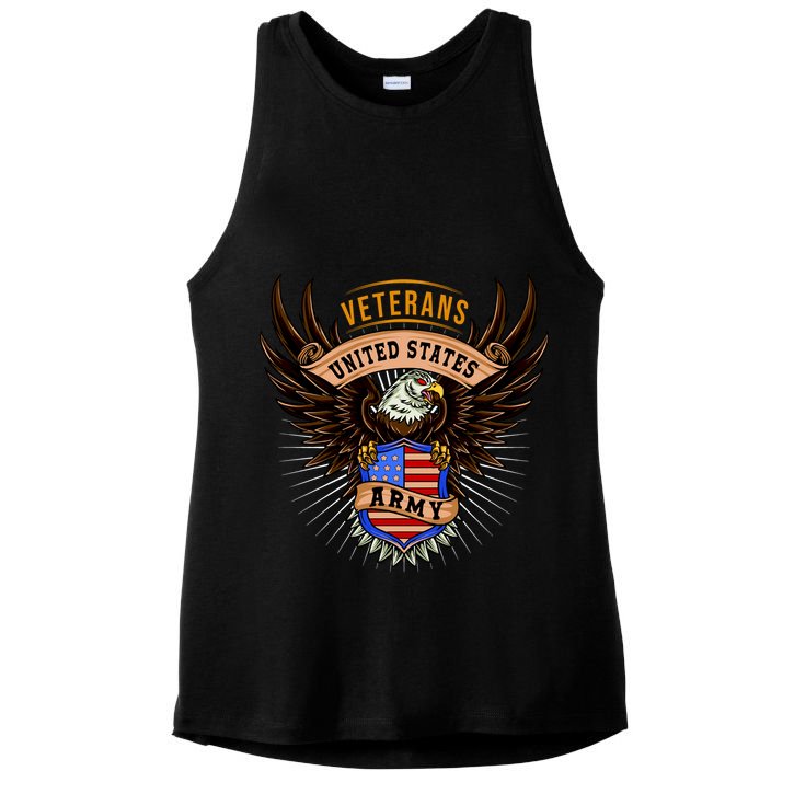 Army Veterans United States Ladies PosiCharge Tri-Blend Wicking Tank