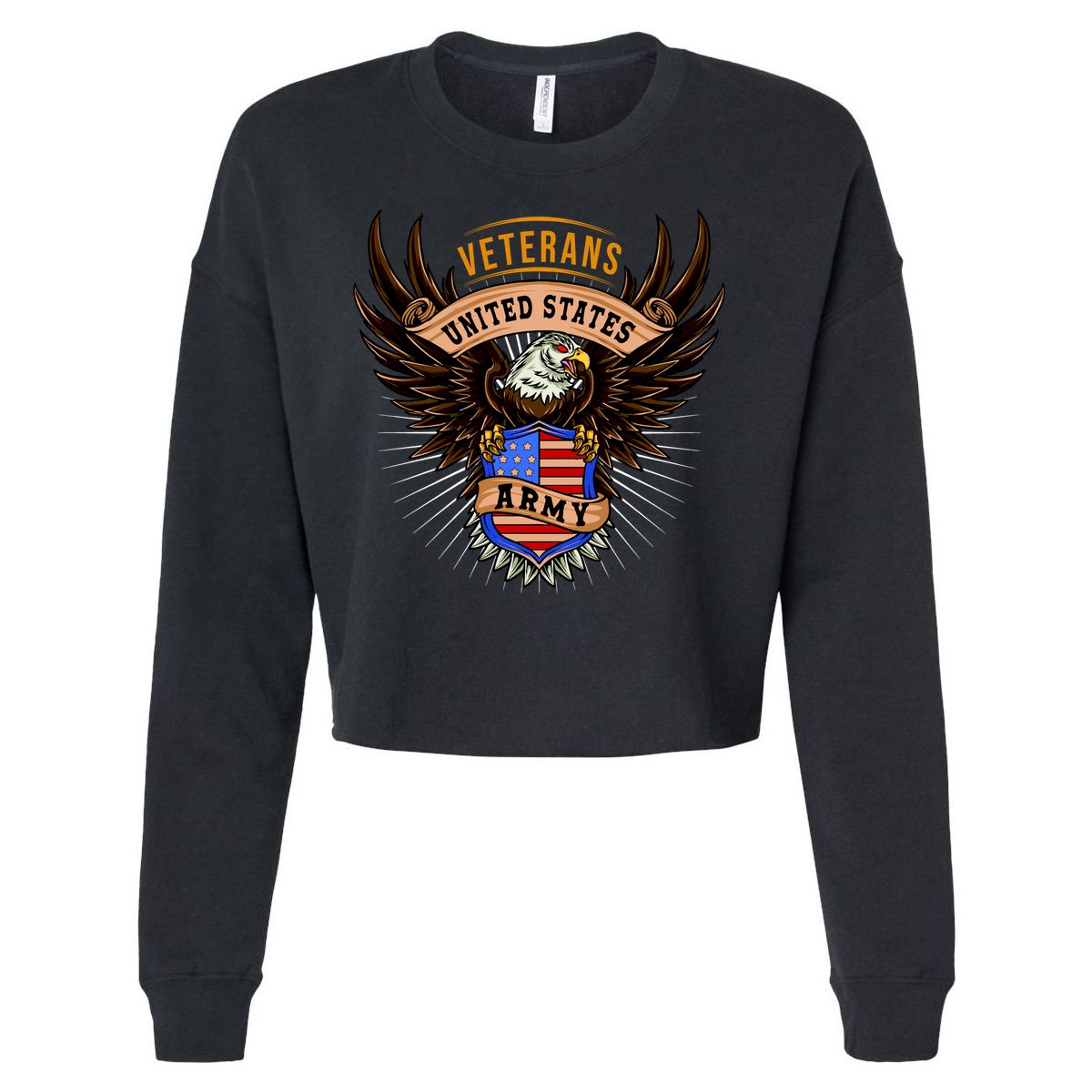 Army Veterans United States Cropped Pullover Crew