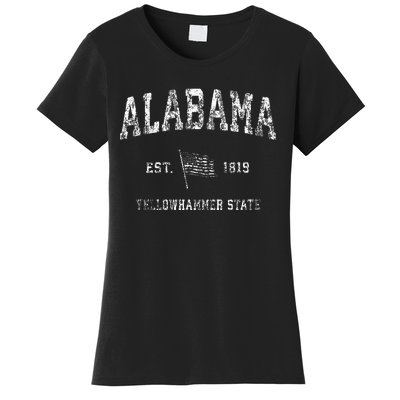 Alabama Vintage Us Flag Sports Design Women's T-Shirt