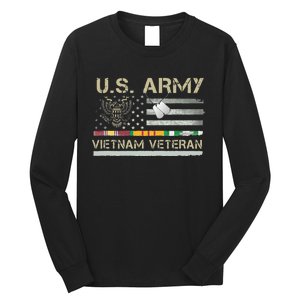 Army Vietnam Veteran USA Flag Veteran Vietnam Army Long Sleeve Shirt