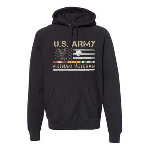 Army Vietnam Veteran USA Flag Veteran Vietnam Army Premium Hoodie