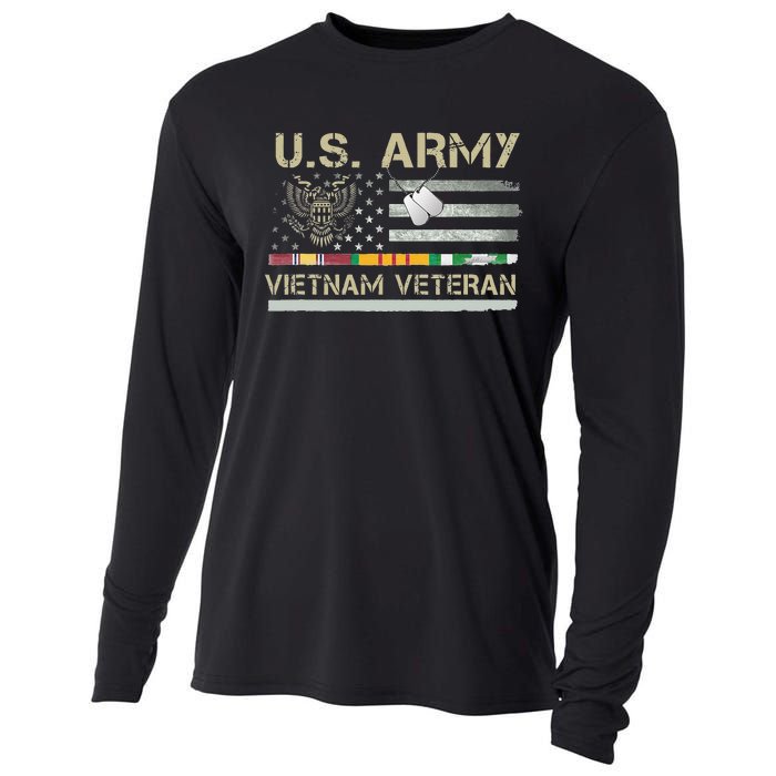 Army Vietnam Veteran USA Flag Veteran Vietnam Army Cooling Performance Long Sleeve Crew