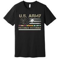 Army Vietnam Veteran USA Flag Veteran Vietnam Army Premium T-Shirt