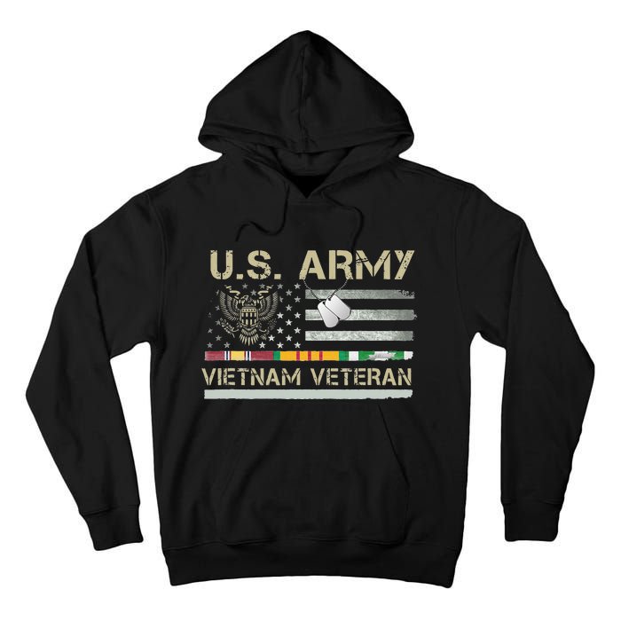 Army Vietnam Veteran USA Flag Veteran Vietnam Army Tall Hoodie