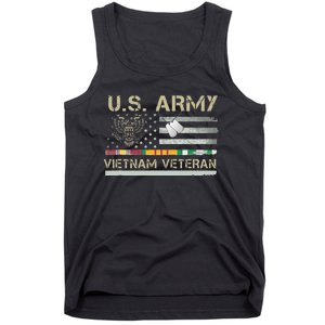 Army Vietnam Veteran USA Flag Veteran Vietnam Army Tank Top