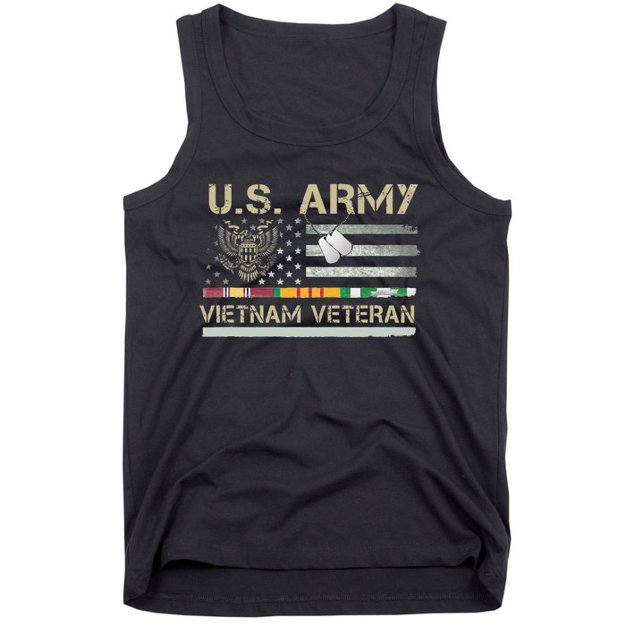 Army Vietnam Veteran USA Flag Veteran Vietnam Army Tank Top