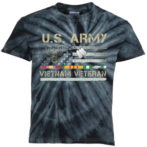 Army Vietnam Veteran USA Flag Veteran Vietnam Army Kids Tie-Dye T-Shirt