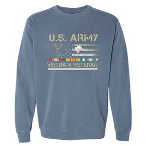 Army Vietnam Veteran USA Flag Veteran Vietnam Army Garment-Dyed Sweatshirt