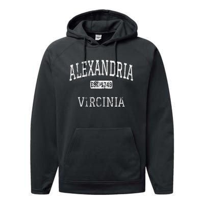 Alexandria Virginia VA Vintage Performance Fleece Hoodie