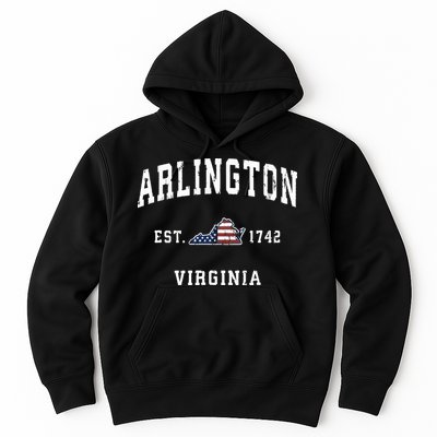 Arlington Virginia Va Vintage American Flag Sports Design Hoodie