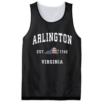 Arlington Virginia Va Vintage American Flag Sports Design Mesh Reversible Basketball Jersey Tank