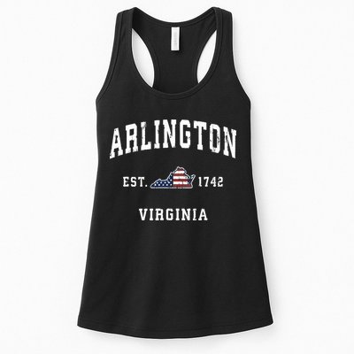 Arlington Virginia Va Vintage American Flag Sports Design Womens Tank Top