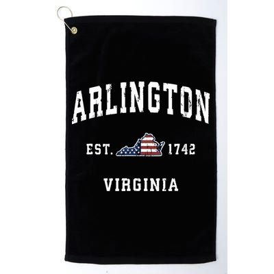 Arlington Virginia Va Vintage American Flag Sports Design Golf Towel