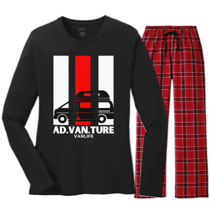 Ad.Van.Ture Vanlife Vanlife Products Women's Long Sleeve Flannel Pajama Set 