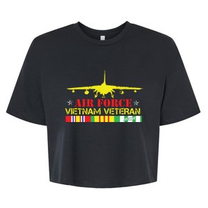 Air Vietnam Veteran Usaf Veteran B52 Vietnam War Bella+Canvas Jersey Crop Tee