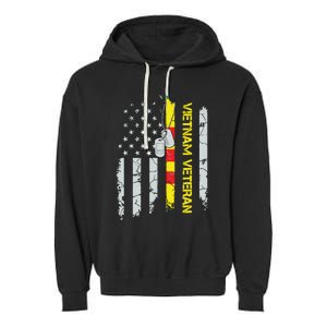 Army Vietnam Veteran Usa Flag Veteran Vietnam Army Garment-Dyed Fleece Hoodie