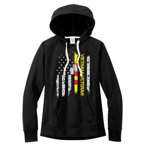 Army Vietnam Veteran Usa Flag Veteran Vietnam Army Women's Fleece Hoodie