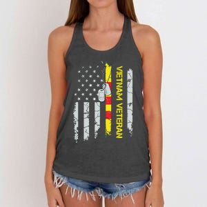 Army Vietnam Veteran Usa Flag Veteran Vietnam Army Women's Knotted Racerback Tank