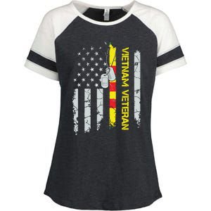 Army Vietnam Veteran Usa Flag Veteran Vietnam Army Enza Ladies Jersey Colorblock Tee