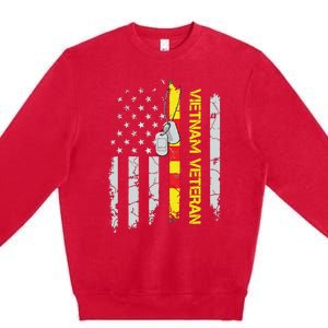 Army Vietnam Veteran Usa Flag Veteran Vietnam Army Premium Crewneck Sweatshirt