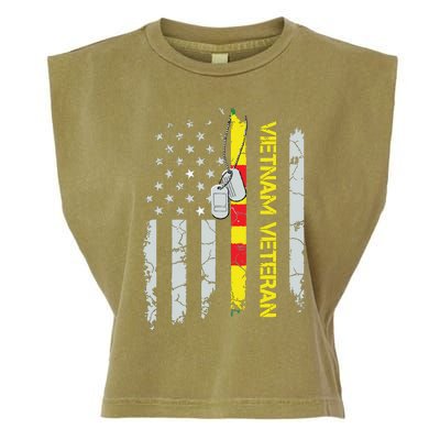 Army Vietnam Veteran Usa Flag Veteran Vietnam Army Garment-Dyed Women's Muscle Tee