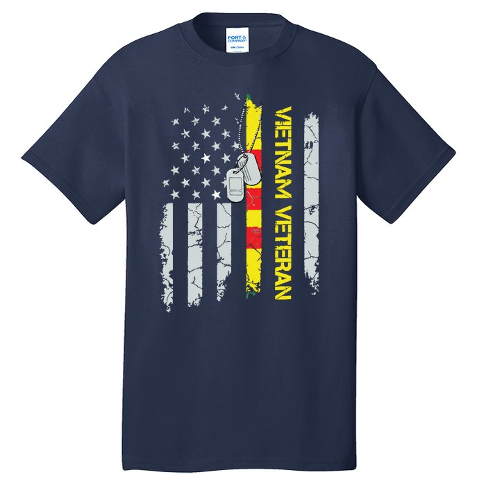 Army Vietnam Veteran Usa Flag Veteran Vietnam Army Tall T-Shirt