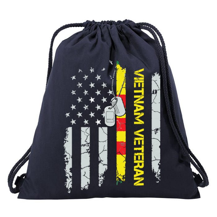 Army Vietnam Veteran Usa Flag Veteran Vietnam Army Drawstring Bag